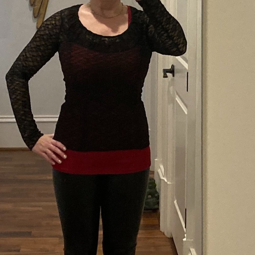 FREE PEOPLE Intimately Lace Long Sleeve Top Medium